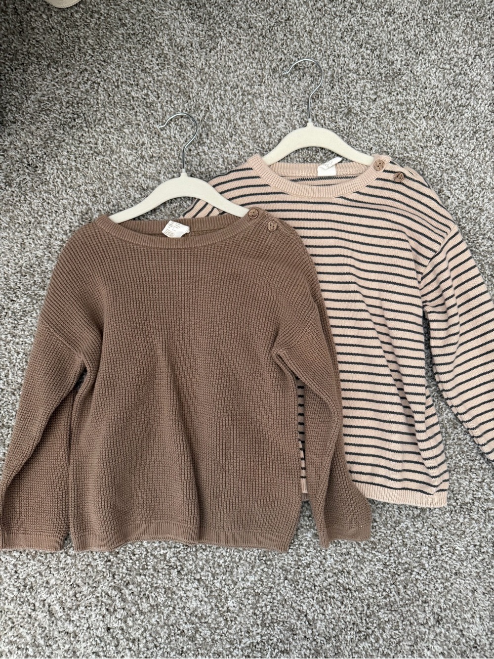 H&M Boys Crewneck Sweaters Bundle in Brown and Beige Stripes 4T Fall